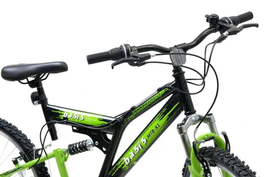 Basis Bikes Basis 2 Full Suspension Mountain Bike - 26" Wheel - 18 Speed Black Green