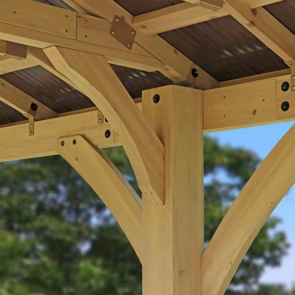 Yardistry Wooden Gazebo 12ft x 24ft (3.7m x 7.4m), Meridian Series 3.7m x 7.4m Wooden Gazebo 5