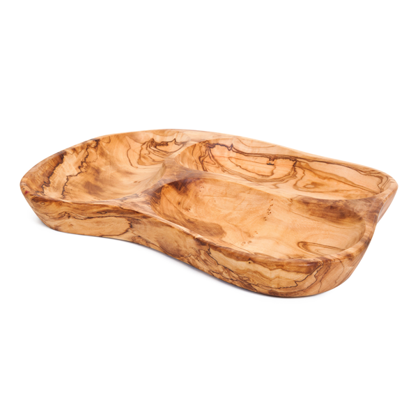 Verano Spanish Ceramics Olive Wood – 27Cm X 20Cm Trio Snack Dish