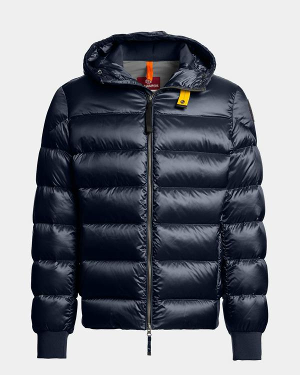 Parajumpers Pharrell Mens Hooded Down Bomber Jacket - Blue Navy 316 | CHO | Designer Mens Bomber Jackets