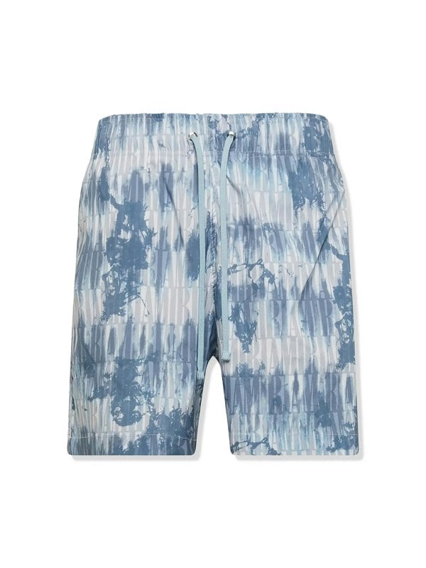 AMIRI Tie Dye All Over Logo Swim Shorts - Blue
