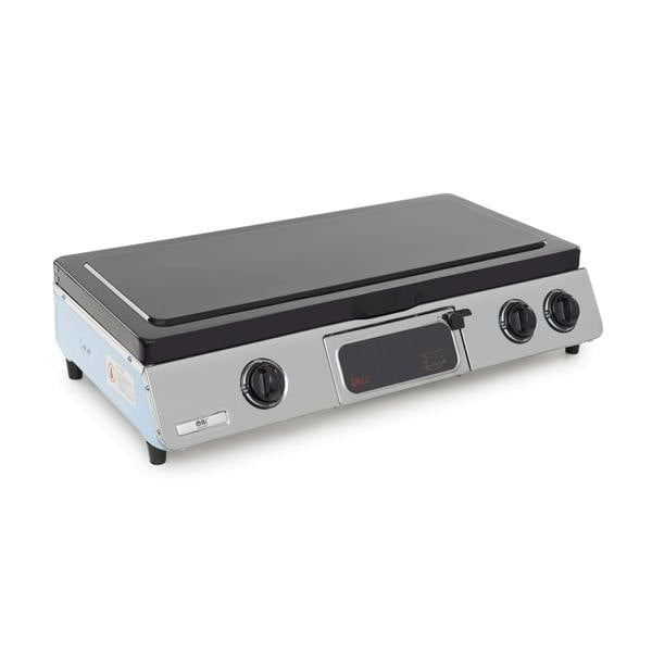 portable outdoor gas stove with closed black lid