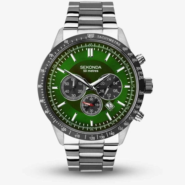 Sekonda Sports Velocity Green Dial Chronograph Watch 1913