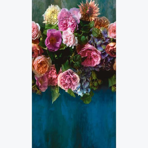 Grandeco Peony Bloom Floral Garland 3 panel repeatable mural 1.59 x 2.8m