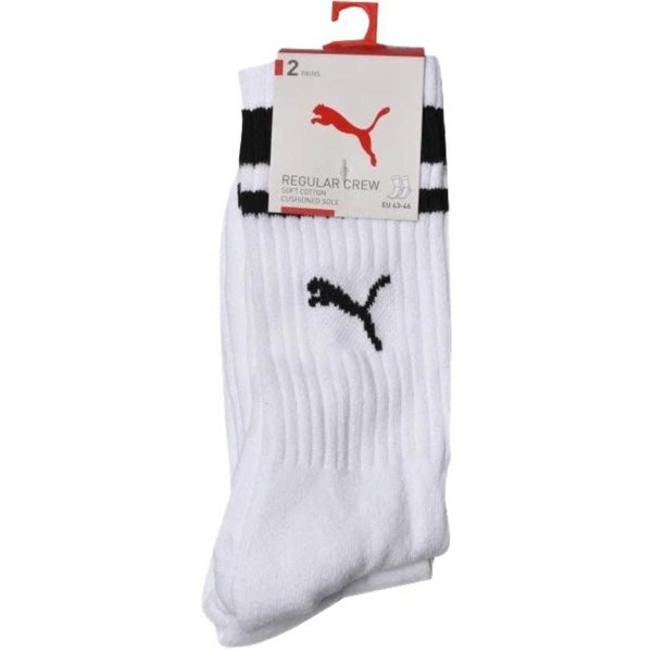 Puma - 2 - Pack Heritage Stripe Sports Socks, White - Boxers - and - Briefs.net