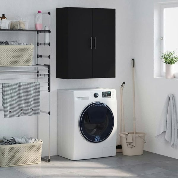 Berkfield Wall Mounted Cabinet Black 69.5x34x90 cm