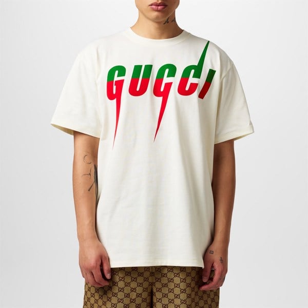 Gucci Blade Logo Oversized Fit White T-Shirt