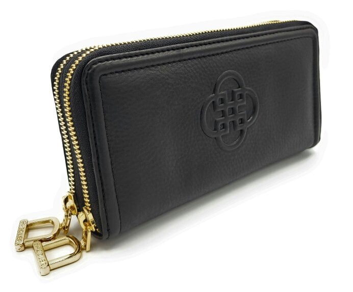 SADDLER WILLOW Real Leather Designer RFID Double Zip Purse & Phone Holder | Gift Boxed