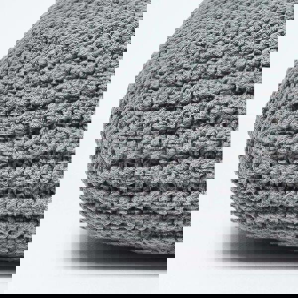 HOMESCAPES Square Cotton Knitted Pouffe Floor Cushion