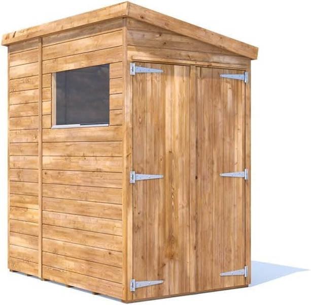 Dunster House 4x6 Wooden Garden Shed, 1.2x1.8m, 15mm Walls, Window, Pent Roof, Superfelt, Modular