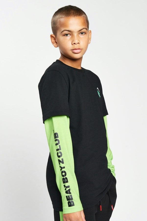 Beat Boyz Club Glow Long Sleeve T-Shirt - Black/Green