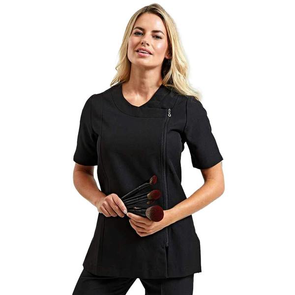 Premier Womens/Ladies Camellia Short-Sleeved Tunic - Black