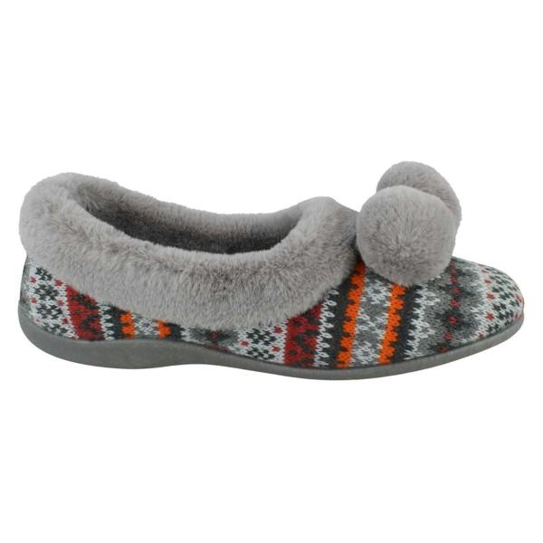 Rose Bank Ladies Rose Bank Memory Foam Aztec Print Pom Pom Slippers Lizzy