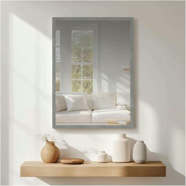 Nielsen Star Aluminium Wall Mirror - Rectangular - Grey