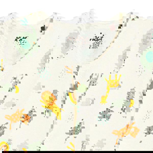 Mini Cuddles Baby Unisex 2pk Animal Printed Sleepsuits, Multicolour