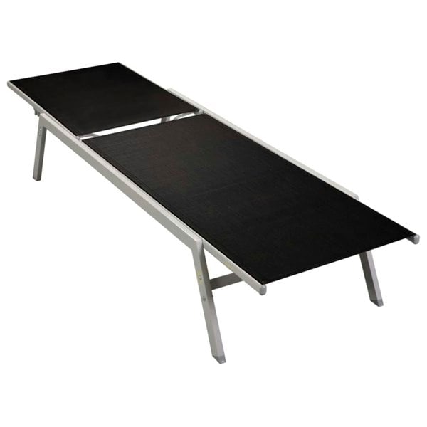 Berkfield Sun Lounger Steel and Textilene Black