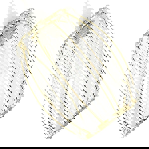 Modern Polished Gold Pendant Lighting Shade with Clear Glass Prisms Image 3