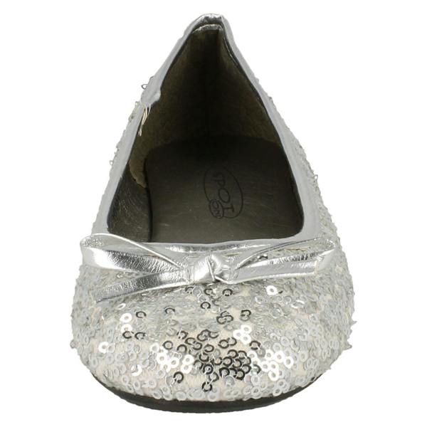 Spot On Girls Spot On Flat Bow Trim Sequined Ballerina
