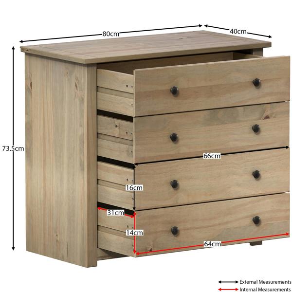 Vida Designs Panama 4 Drawer Chest