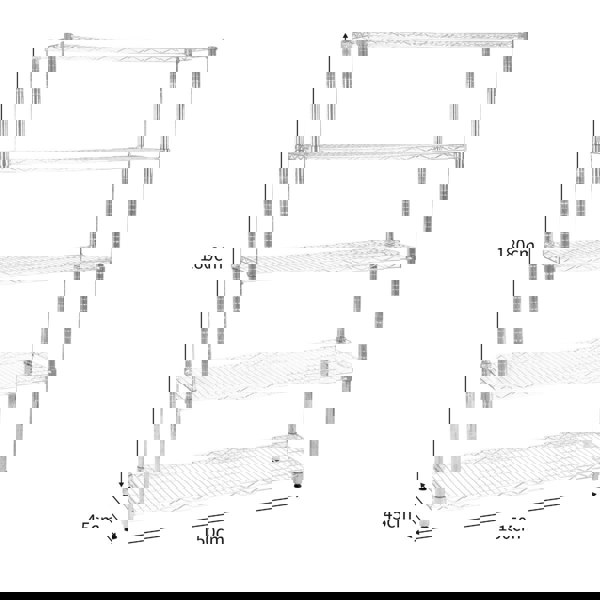 KuKoo Wire Racking - 45cm x 150cm x 180cm