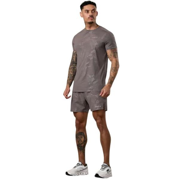 Gym King Mens Debossed T-Shirt - Gunmetal - 