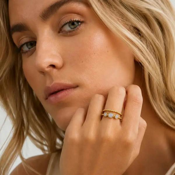 Nikki Luxe 18k Gold Plated Adjustable Ring Luxe Tones