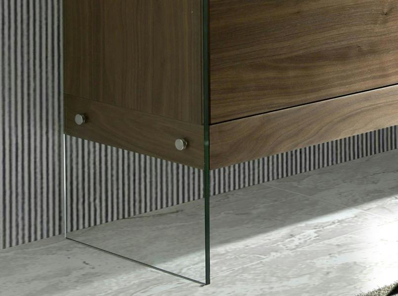 Angel Cerdá Sideboard Walnut and Tempered Glass 3062