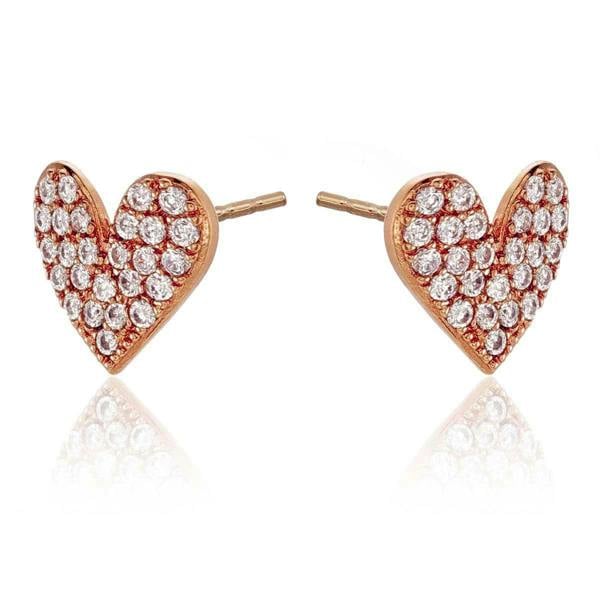 Rose Gold Heart Stud Earrings for Women - namana.london