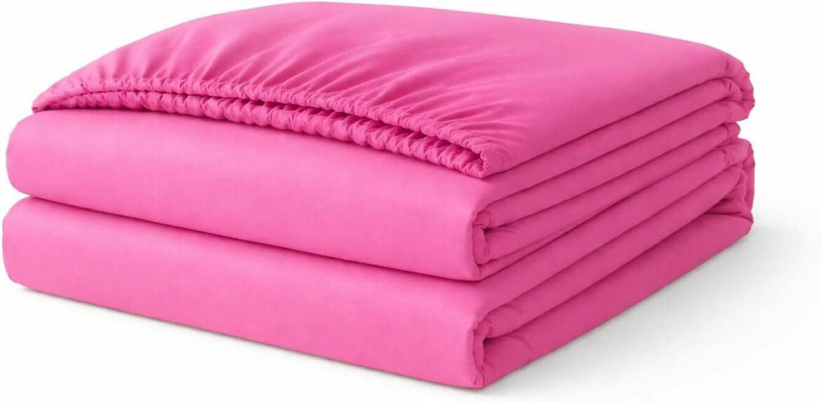 Night Zone Polycotton Fitted Sheet 25cm Deep – Soft Easy Care Elasticated Bedding - Fuchsia