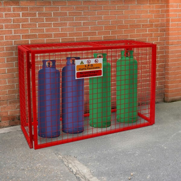 Monstershop Red Gas Bottle Collapsible Mesh Cage - 100cm x 140cm x 50cm