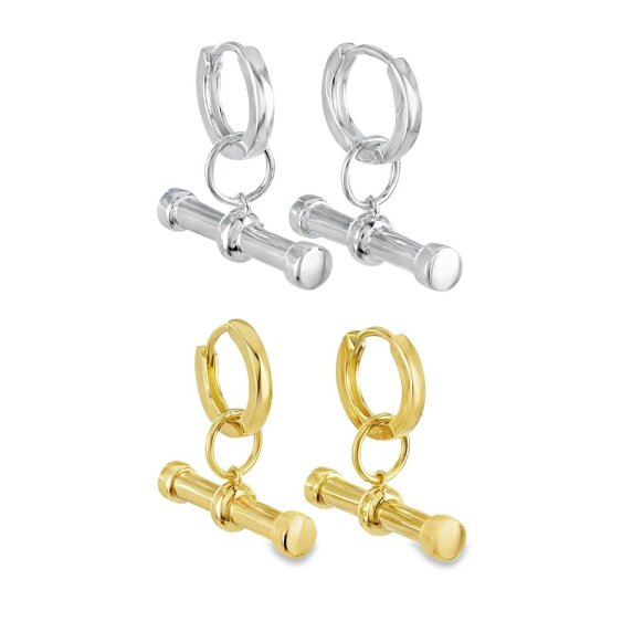 Reeves & Reeves Sterling Silver T-Bar Earrings