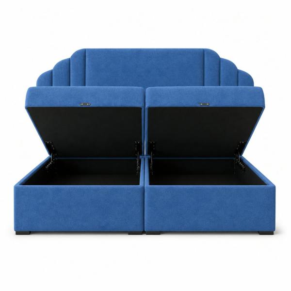 Great British Beds London Divan Ottoman Bed - Blue Plush
