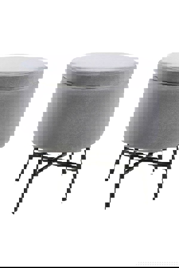 Living and Home Contemporary Velvet Storage Ottoman Footstool