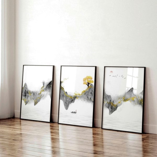 Office walls decor | set of 3 framed wall art