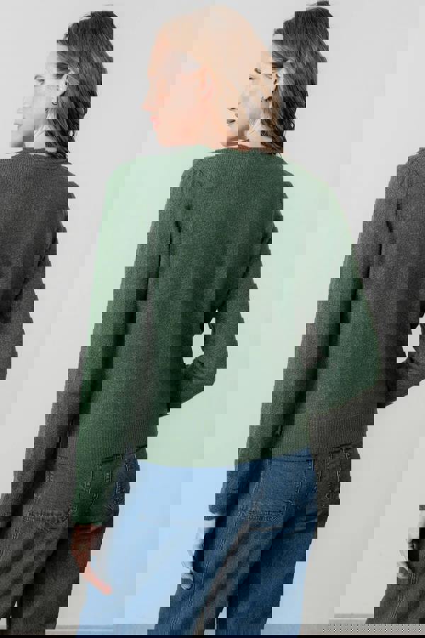 Lily & Me Layla Pointelle Knit Cardigan Pine Green