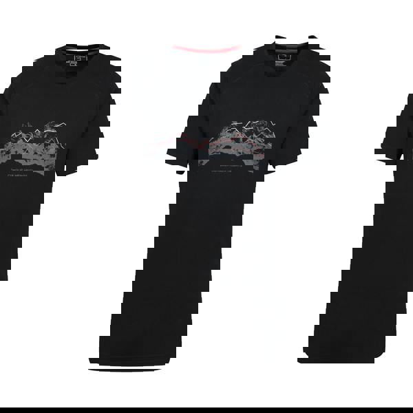 Mountain Warehouse Mens Tech Mountains Organic T-Shirt - Black