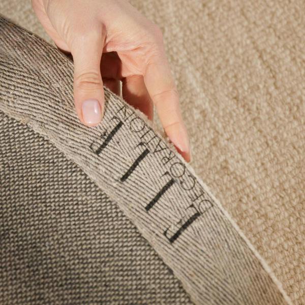Fine Boucle Wool Rug Knots Beige, textured design, heat insulting, sound-absorbing rug.