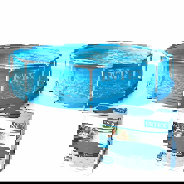 Intex Beachside Frame Pool  305 x 76 cm With Pool Cover and Mat