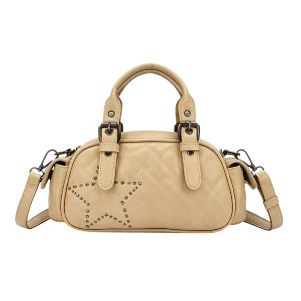 Kitise Trendy Studded Star Quilted Crossbody Shoulder Handbag