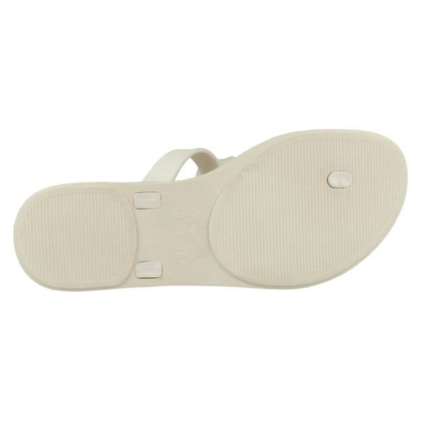 Savannah Ladies Savannah Flat Toepost Rose Trim Sandals