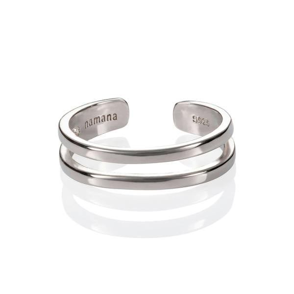925 Sterling Silver Double Row Toe Ring for Women - namana.london