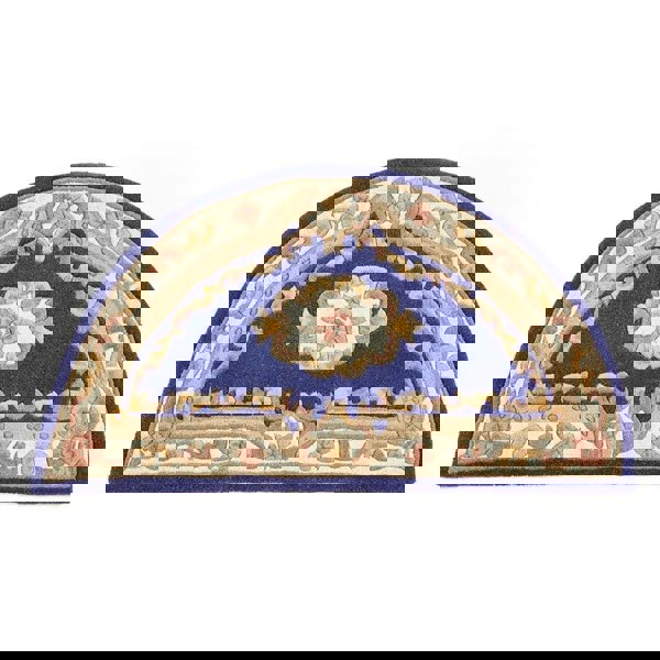 Shensi Navy Medallion Rug | Traditional Hand-Tufted Wool Rug