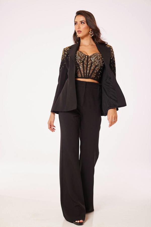 LuvForever Black Jewelled 3-Piece Suit