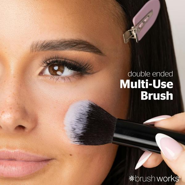 Brushworks No. 6 Double Ended Powder and Buff Brush