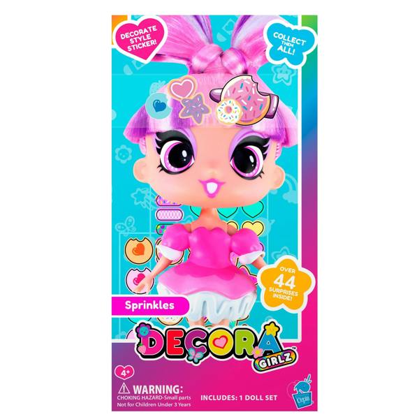 Decora Girlz 5" Fashion Doll – Sprinkles - with Stickers & Accessories