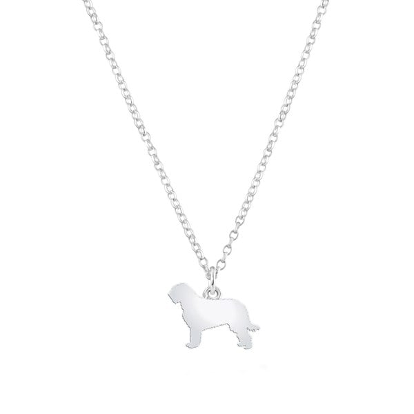 Otterhound Silhouette Silver Necklace - Personalised - MYLEE London