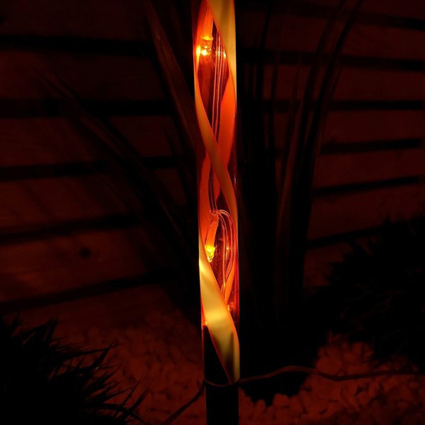 Samuel Alexander Set of 6 Light up Red & White Stripe Christmas Candy Cane Garden Stakes with LEDs