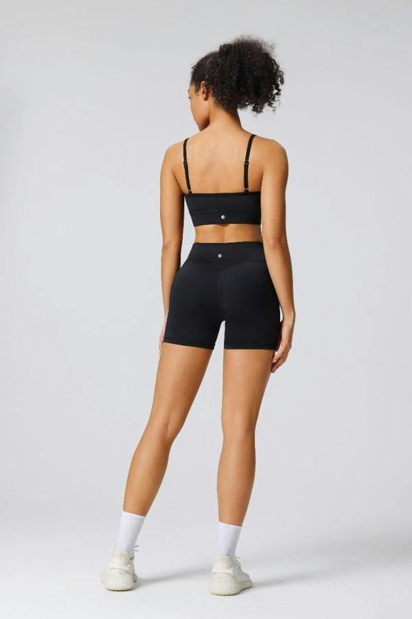 Anniou High Waist Crossover Yoga Shorts