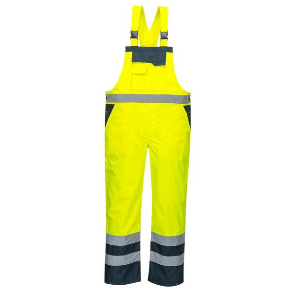 Hi-Vis Breathable Contrast Rain Bib and Brace Portwest
