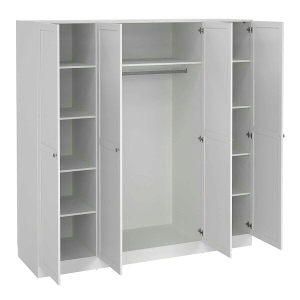 Wyld Haus Cherryfern White Wooden Wardrobe 4 Frame Doors